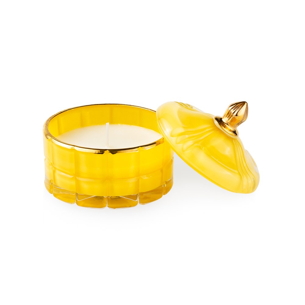 Candela in vetro Gialla