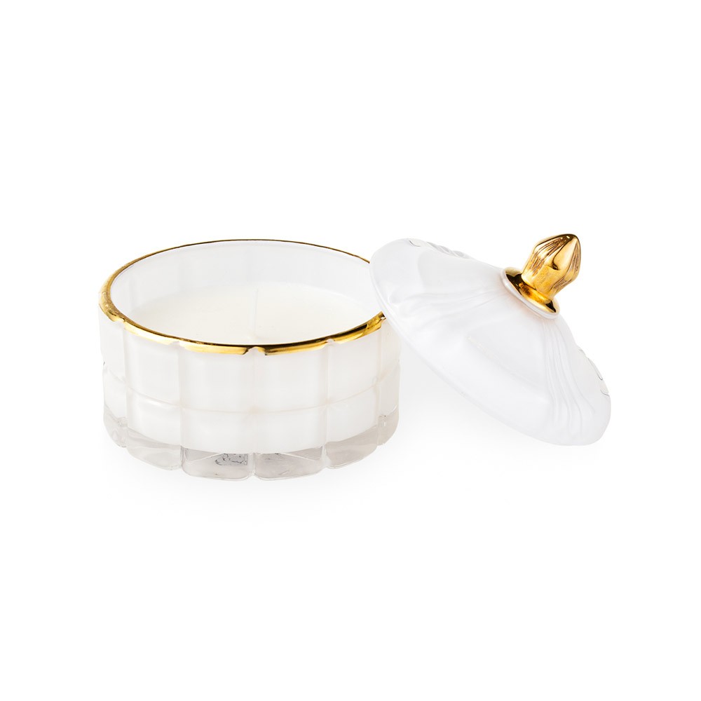 Candela in vetro Bianca