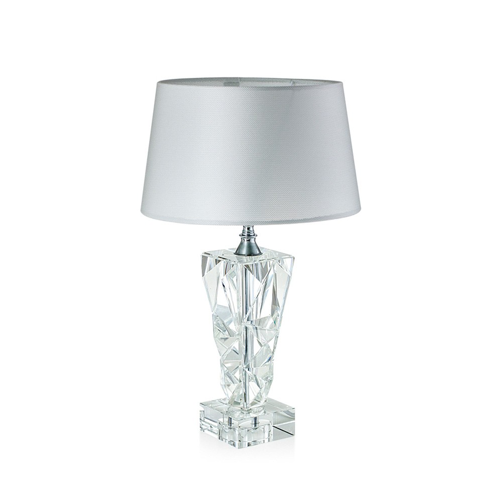 Lampada con base squadrata in cristallo