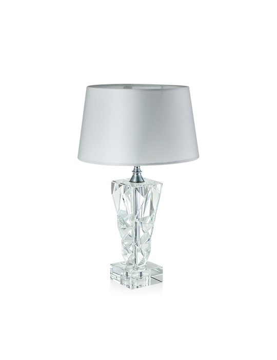 Lampada con base squadrata in cristallo