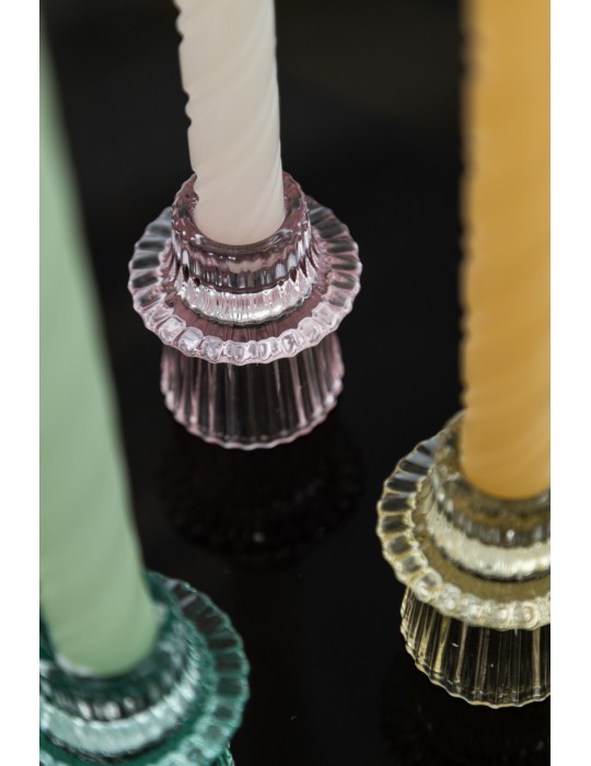 Coppia candelieri Verde con candela