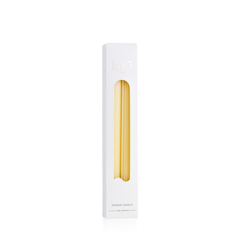 Set due candele a strisce dritte Arancione - Realizzate a macchina