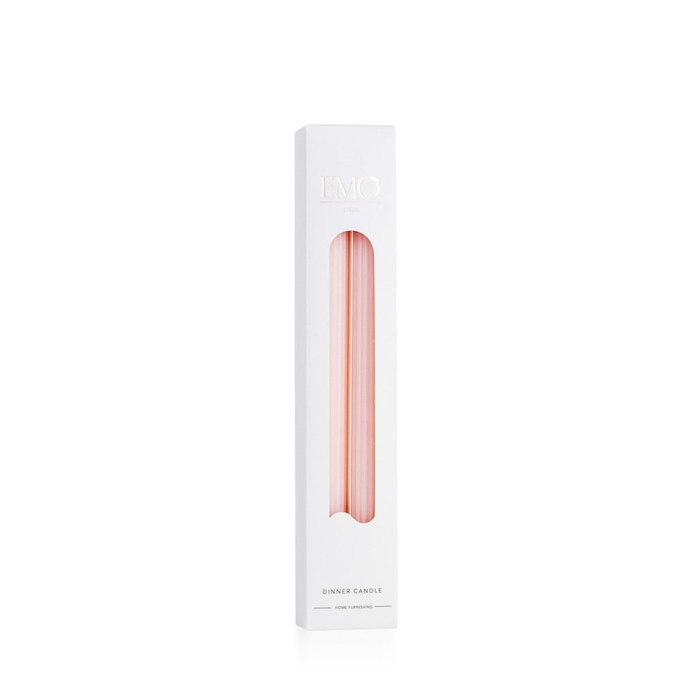 Set due candele a strisce dritte Cipria - Realizzate a macchina