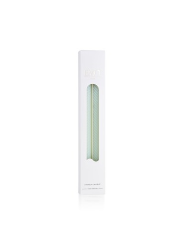 Set due candele a strisce oblique Verde - Realizzate a mano