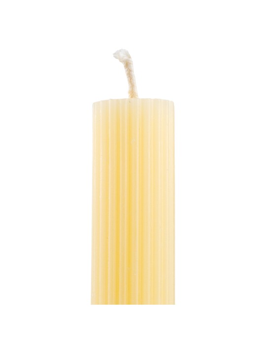 Set due candele a strisce oblique Giallo -...