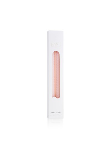 Set due candele a strisce oblique Cipria - Realizzate a mano