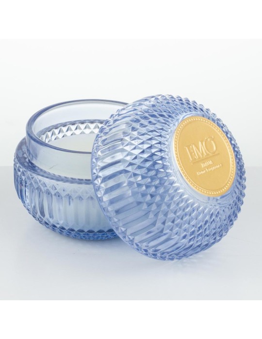 Candela in vetro blu