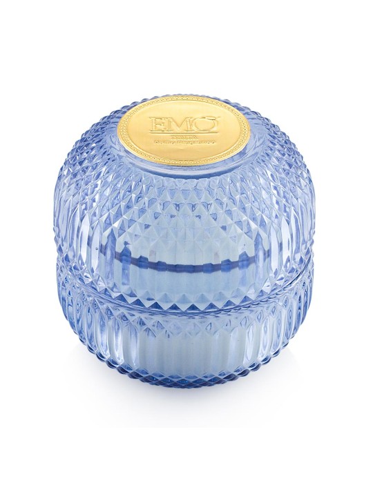 Candela in vetro blu