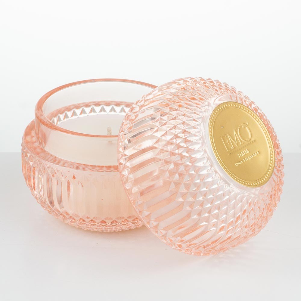 Candela in vetro Cipria