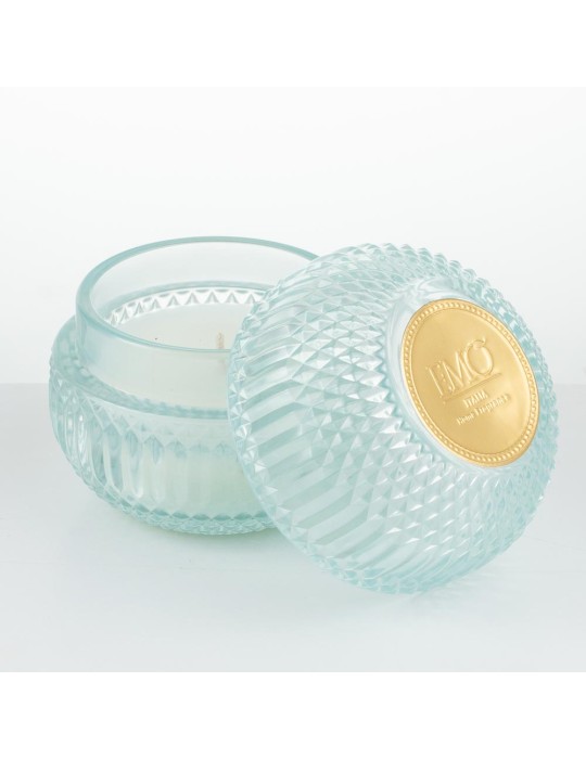 Candela in vetro Celeste