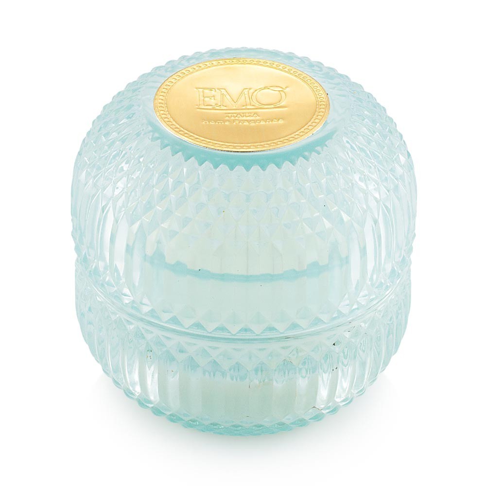 Candela in vetro Celeste