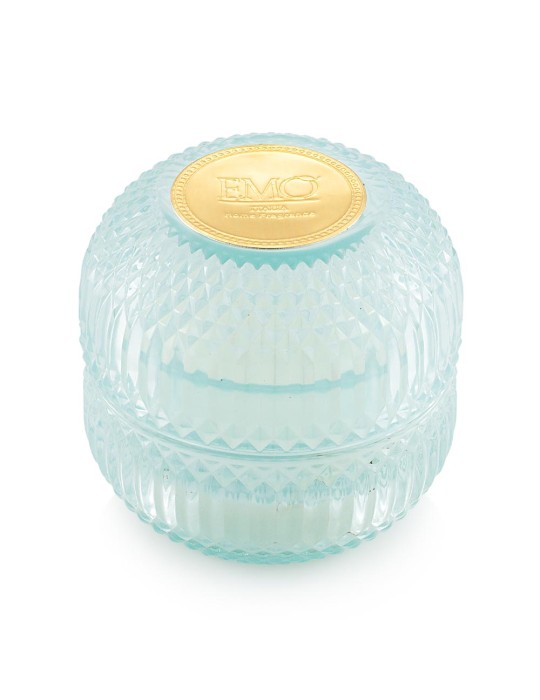 Candela in vetro Celeste