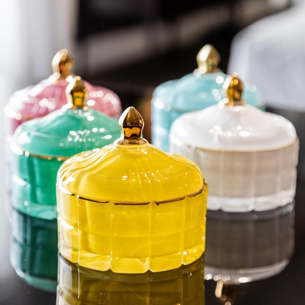 Candela in vetro Verde