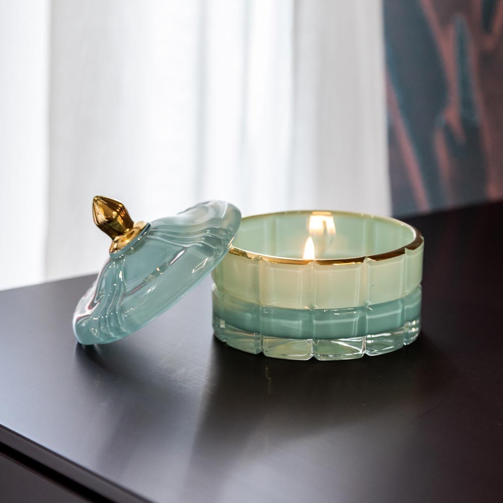 Candela in vetro Verde