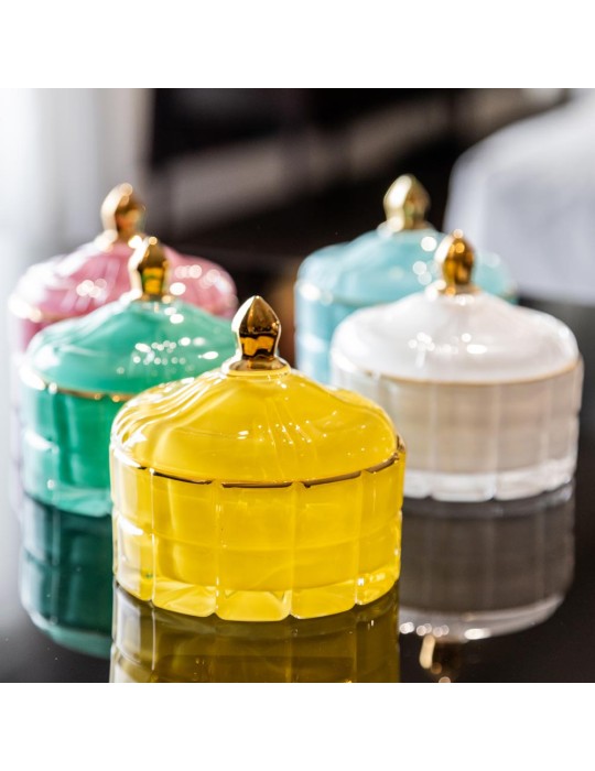 Candela in vetro Cipria