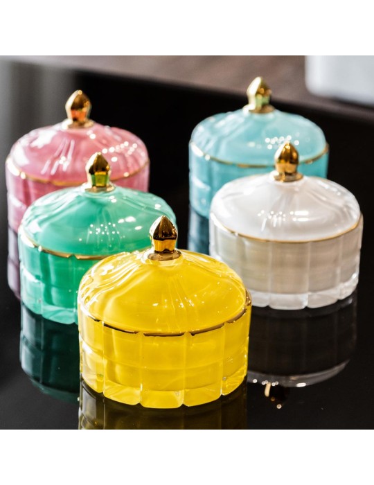 Candela in vetro Cipria