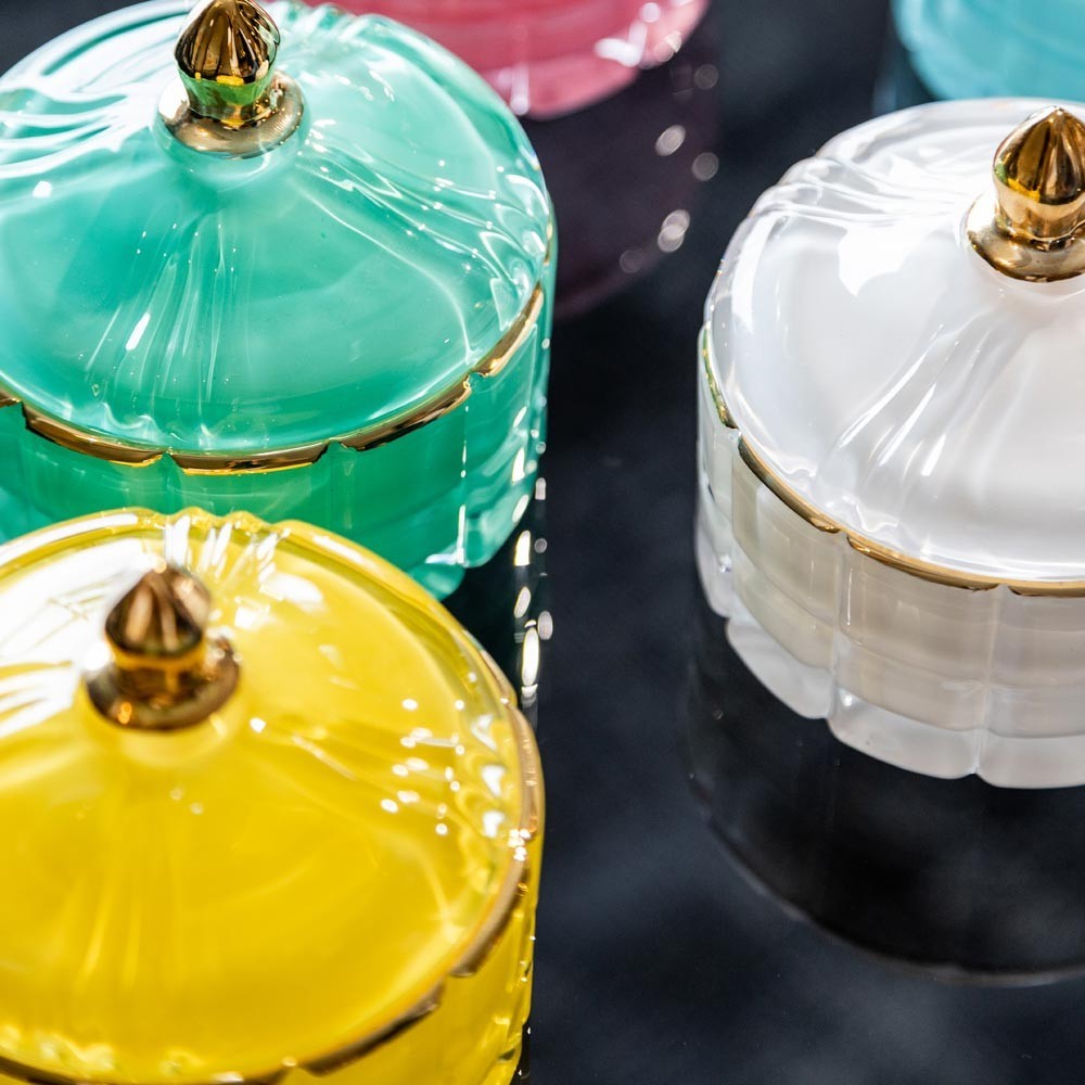 Candela in vetro Gialla