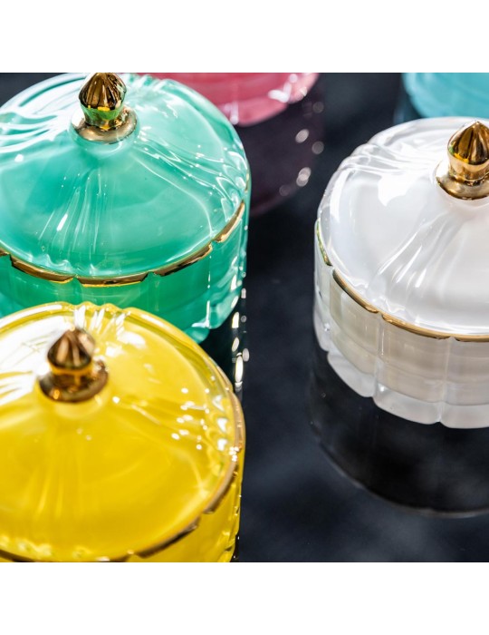 Candela in vetro Gialla