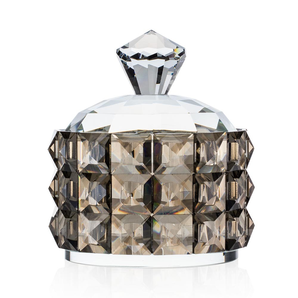 Scatola portaoggetti rotonda fumè