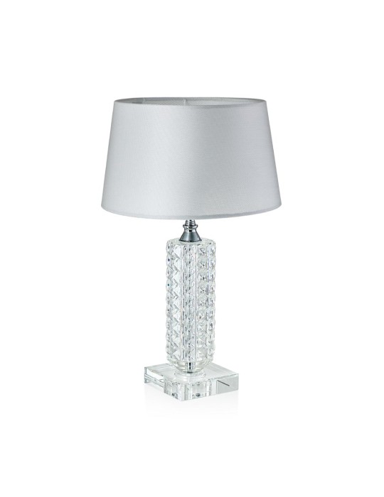 Lampada in cristallo con struttura cilindrica