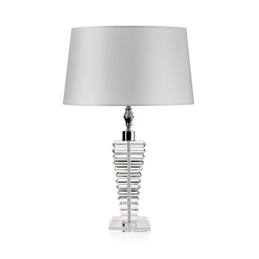 Lampada in cristallo con struttura scanalata