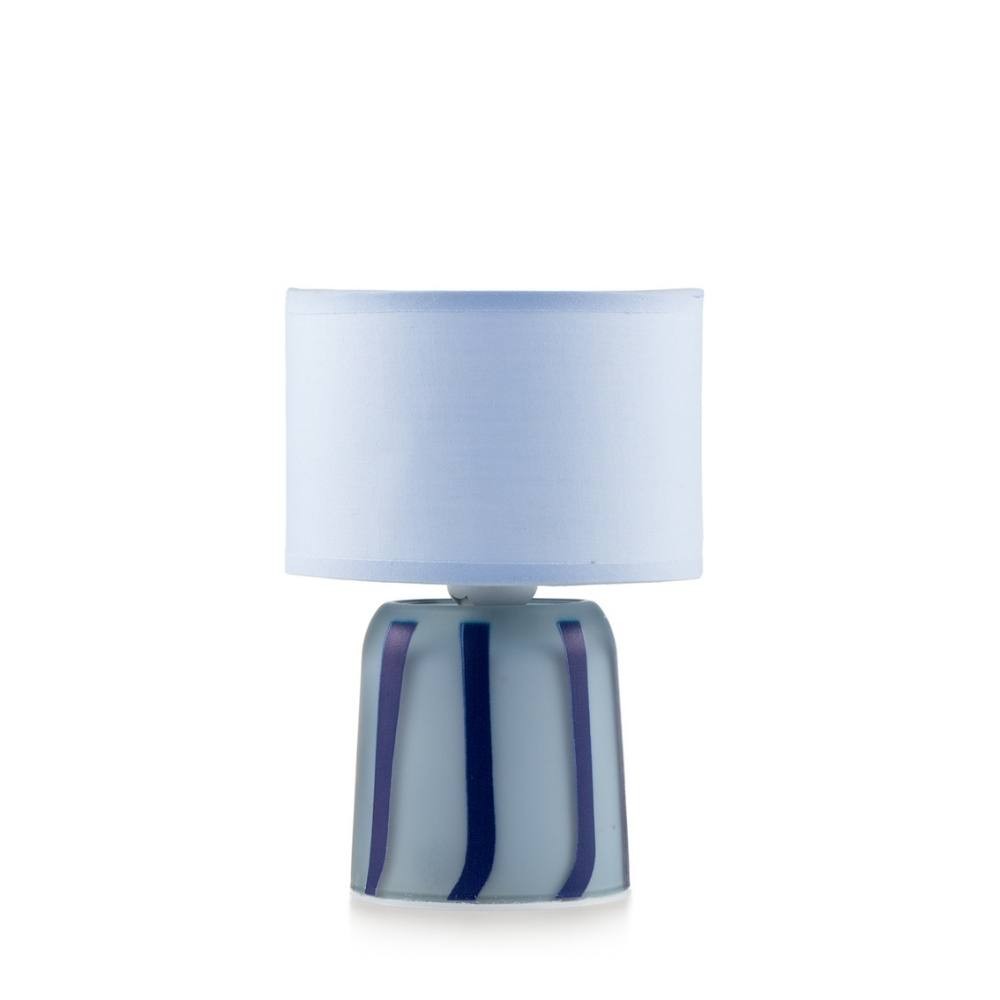 Lampada con paralume blu e base a strisce bianco e blu13x20 cm