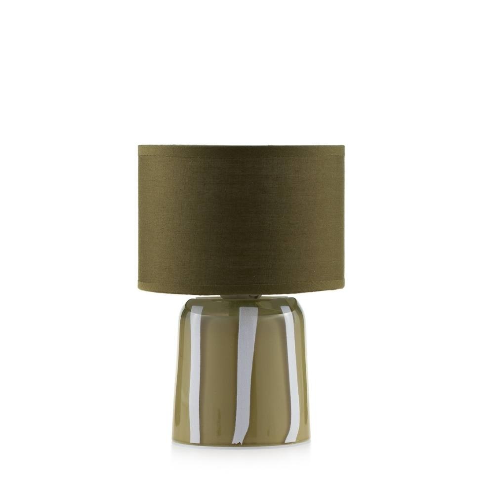 Lampada con paralume verde e base a strisce bianco e verde 13x20 cm