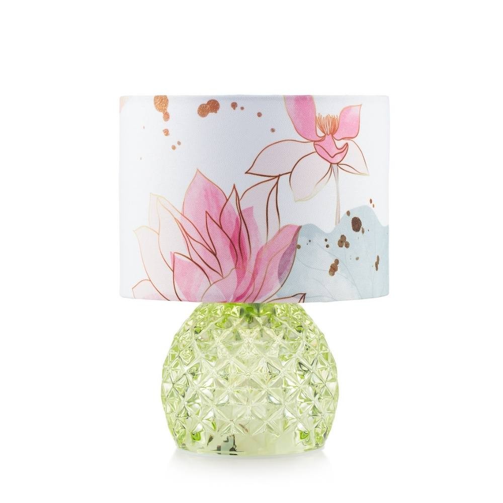 Lampada con base rotonda verde 16x22 cm