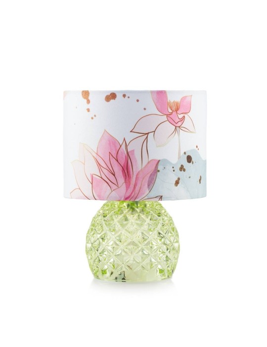 Lampada con base rotonda verde 16x22 cm